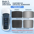 Tesla Model 3/Y Ice Cloth Buckle Glass Roof Sunshade | Sunroof Skylight Shade detail view