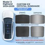 Tesla Model 3/Y Ice Cloth Buckle Glass Roof Sunshade | Sunroof Skylight Shade detail view