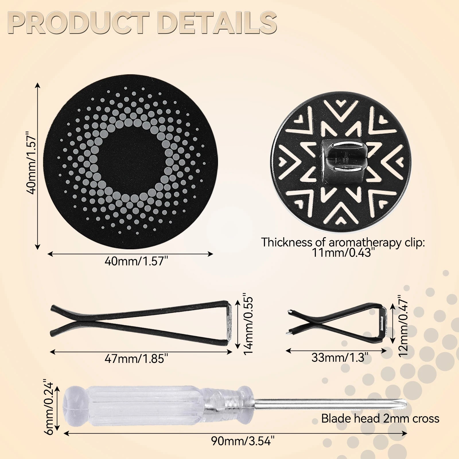 For Auto Air Outlet Office Bathroom Bedroom 38 MM Essential Diffuser Fragrance Alloy Car Fresh Air Vent Freshener Aromatherapy
