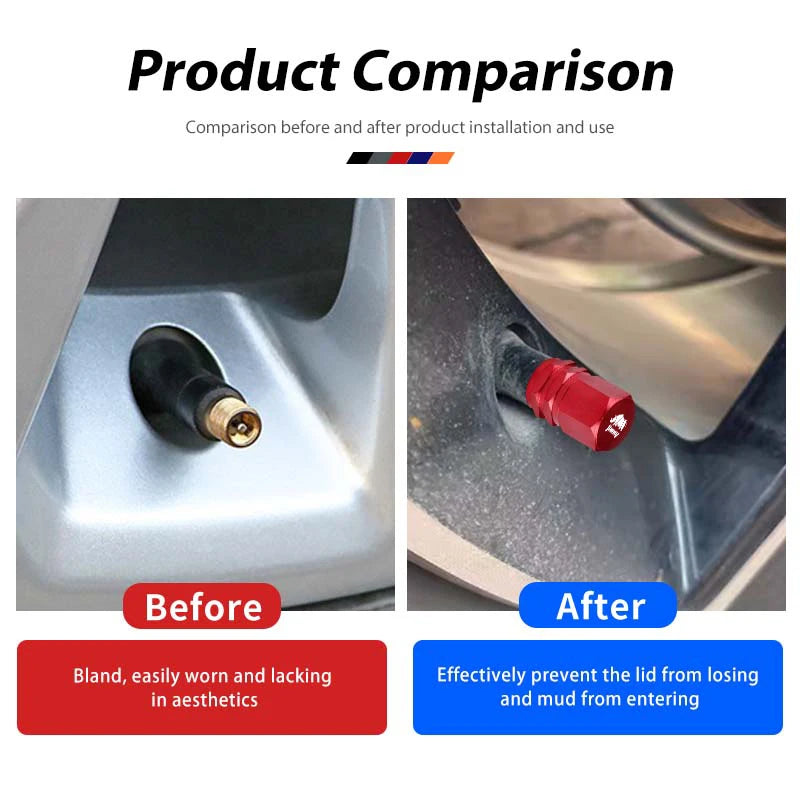 Colored Aluminum Alloy Valve Caps for Suzuki Models | Tire Valve Stem Air Dust Covers close-up view