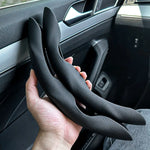 2PCS Universal Round Car Steering Wheel Cover Winter Fur Warm Carbon Fiber Leather Anti-slip Protect