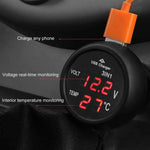 3 in 1 Car LED Digital Voltmeter Gauge Thermometer USB Charger | 12V/24V Dual USB Por alternate view