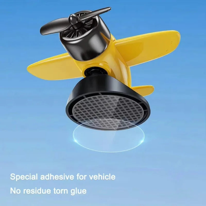 Solar Powered Rotating Airplane Car Dashboard Ornament 360° Auto Spin Airplane Decorations Interior Car Accessories