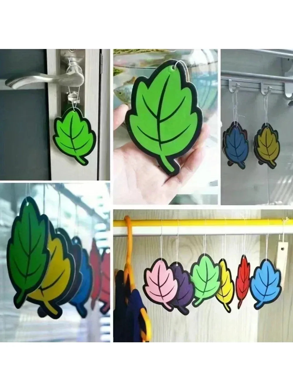 Natural Scented Tea Paper Car Air Freshener | Vanilla Perfume Leaf Shape Hanging Frag lifestyle view