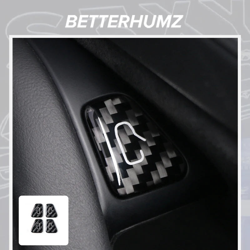For Tesla Model 3 Highland Model Y Carbon Fiber Door Switch Trim | Interior Stickers alternate view