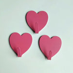 Three Heart-Shaped Hooks with Strong Adhesive,Perfect for Hanging Decorations in Ki additional angle