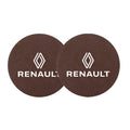 2Pcs Car Coasters Water Cup Mats Waterproof Slot Pads for Renault | PU Leather & Ca additional angle