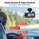 REDTIGER A6 3 Cameras Front/Cabin/Rear 4K Dash Cam | Built-in WiFi GPS Parking Monito lifestyle view
