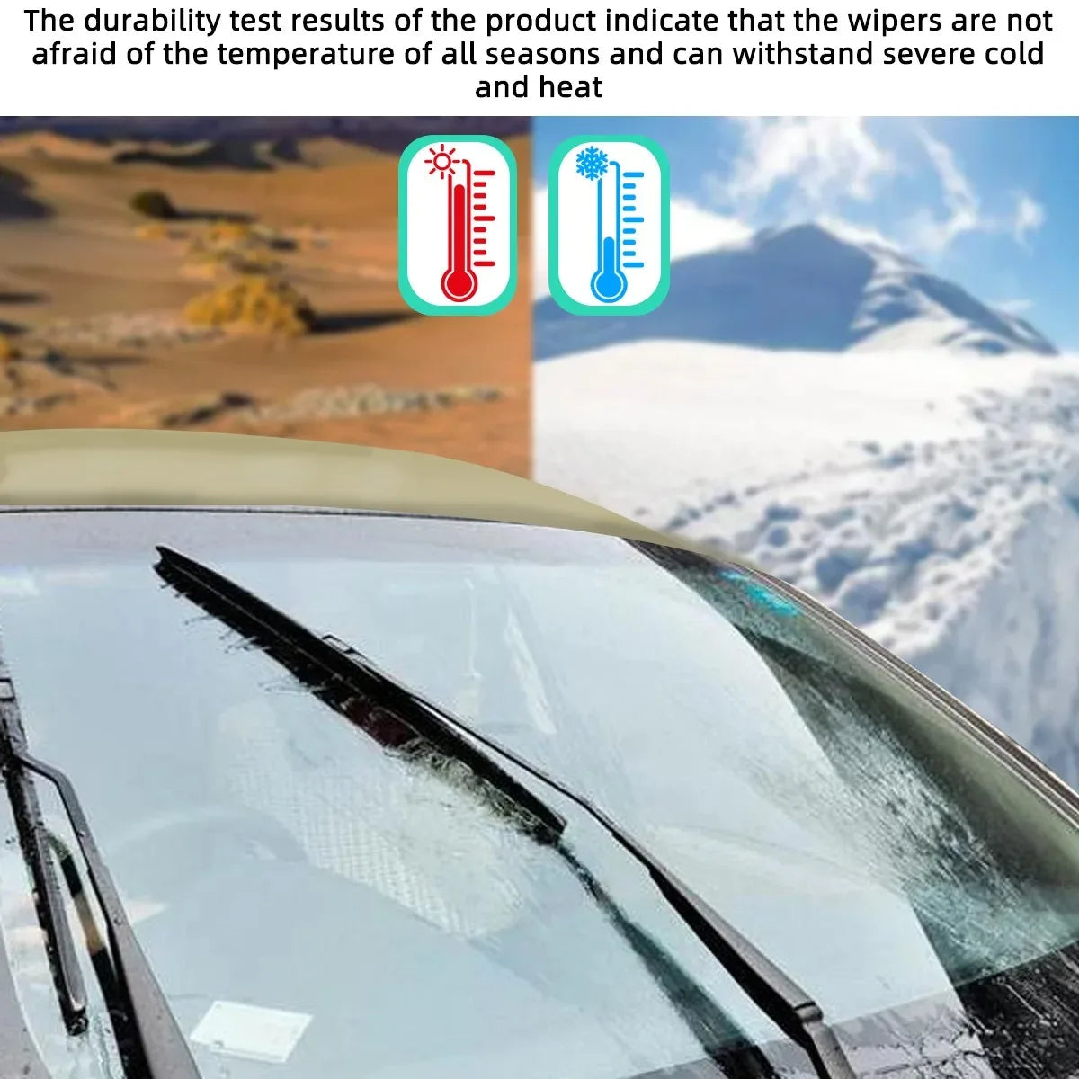 Adohon Hybrid Wiper Blades for Land Rover Discovery 3 4 LR3 LR4 L319 2004-2016 | Front close-up view