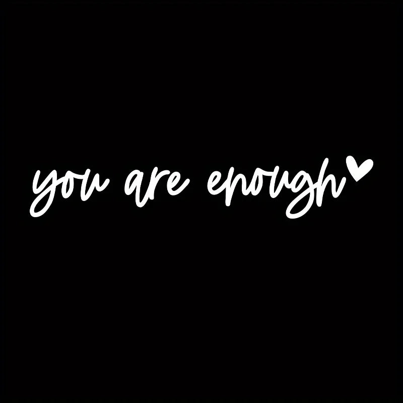 Car Rear View Mirror Vinyl Sticker Decal Boost Your Self-Care Motivational Quotes Decal detail view