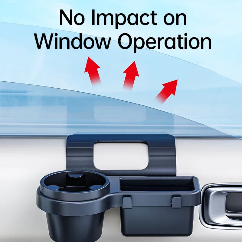 Car Organizer Box with Cup Holder and Phone Slot close-up view