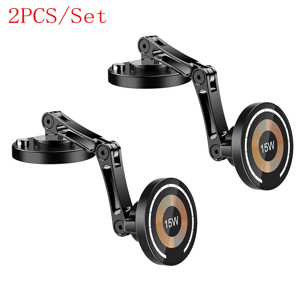 15W Magnetic Car Phone Holder Mount Wireless Charger Rotation Magnetic Car Phone Stan lifestyle view