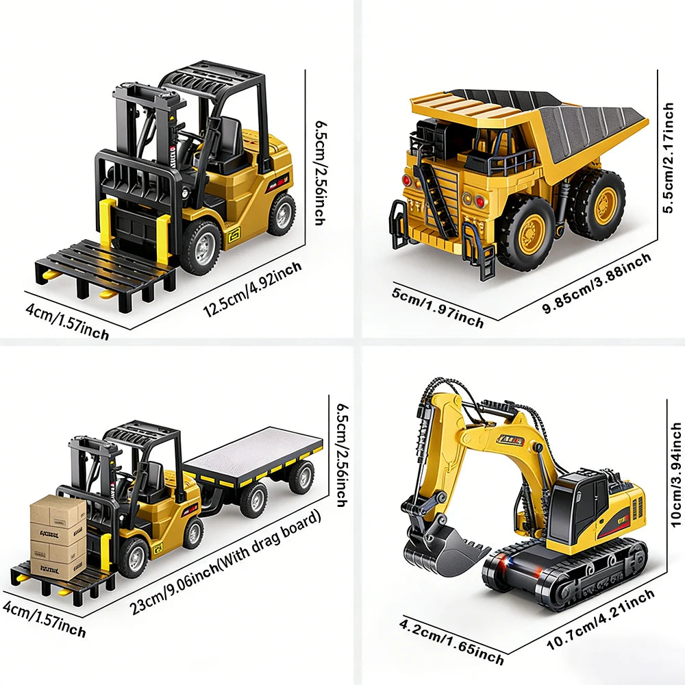 1:64 Remote Control Crane And Forklift Toy Car close-up view