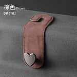 Heart Shape Metal Car Headrest Hooks 2 in 1 Leather Hanger detail view