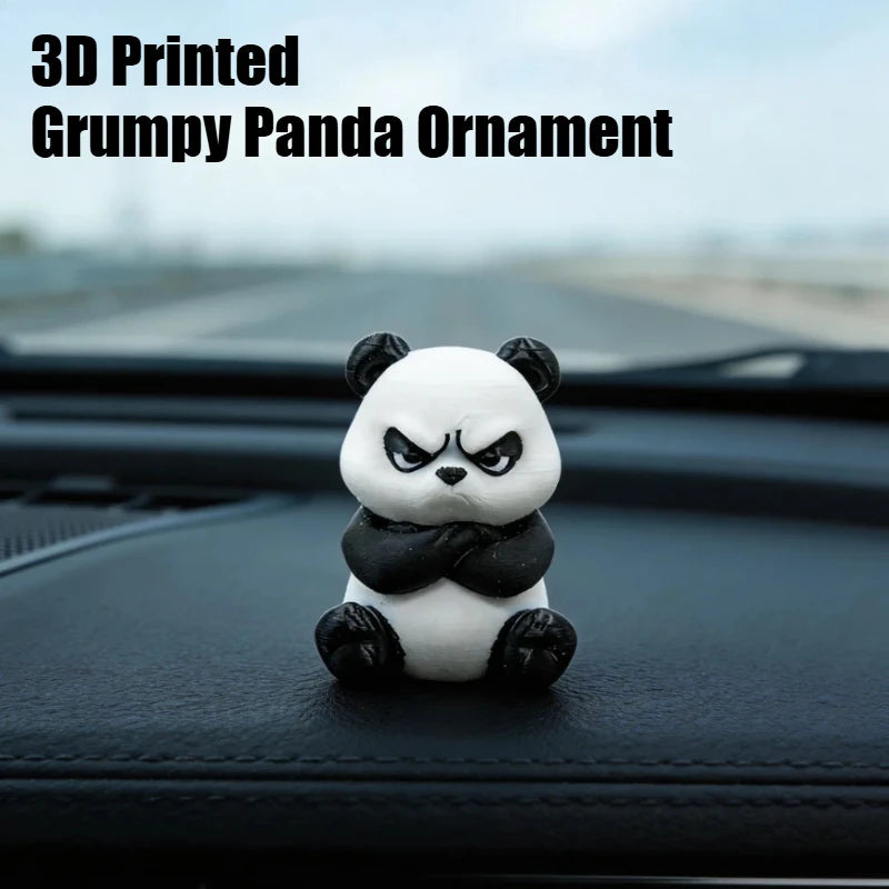 3D Printed Grumpy Panda Car Dashboard Ornament