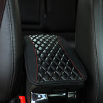 Car armrest cushion center control cushion Car interior accessories PU leather embroidered three-dimensional lattice cushion
