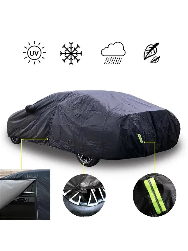 Universal Full Car Cover | Outdoor Sun Snow UV Protection for SUV Sedan S-XXL