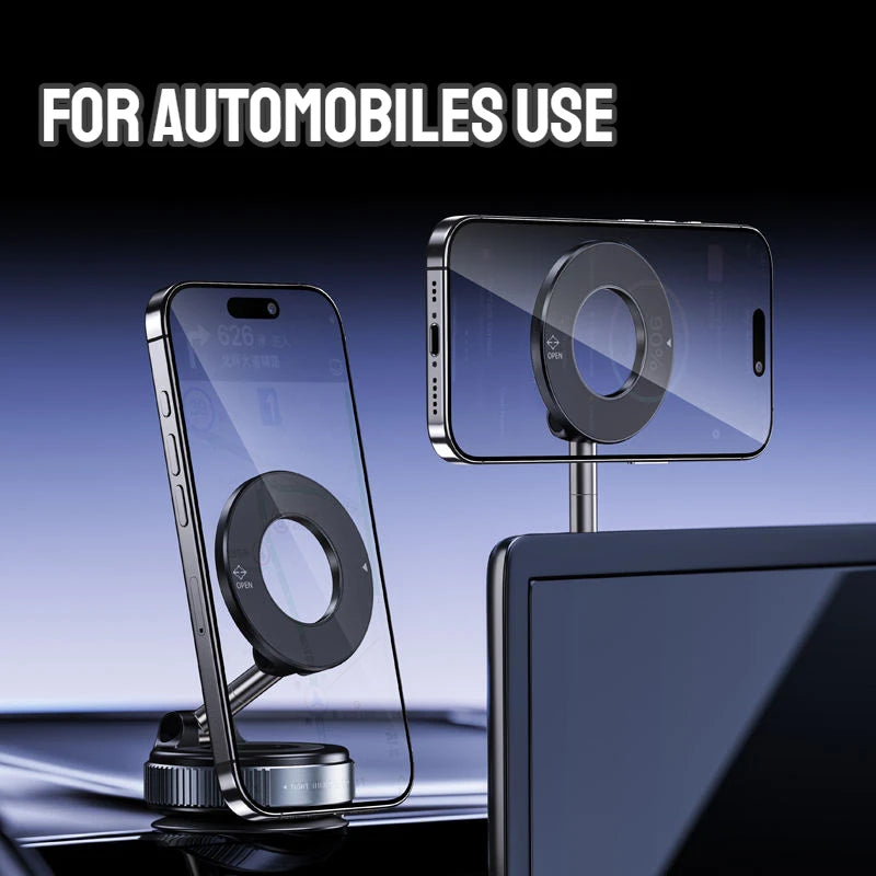 ABS Foldable Magnetic Car Phone Holder N52 Magnet 360° Rotatable close-up view