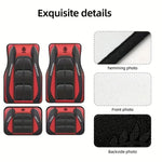 2D Flat 4-Piece Red Y-Shaped Car Carpet Set, Durable Polyester, Universal Fit for Sed lifestyle view
