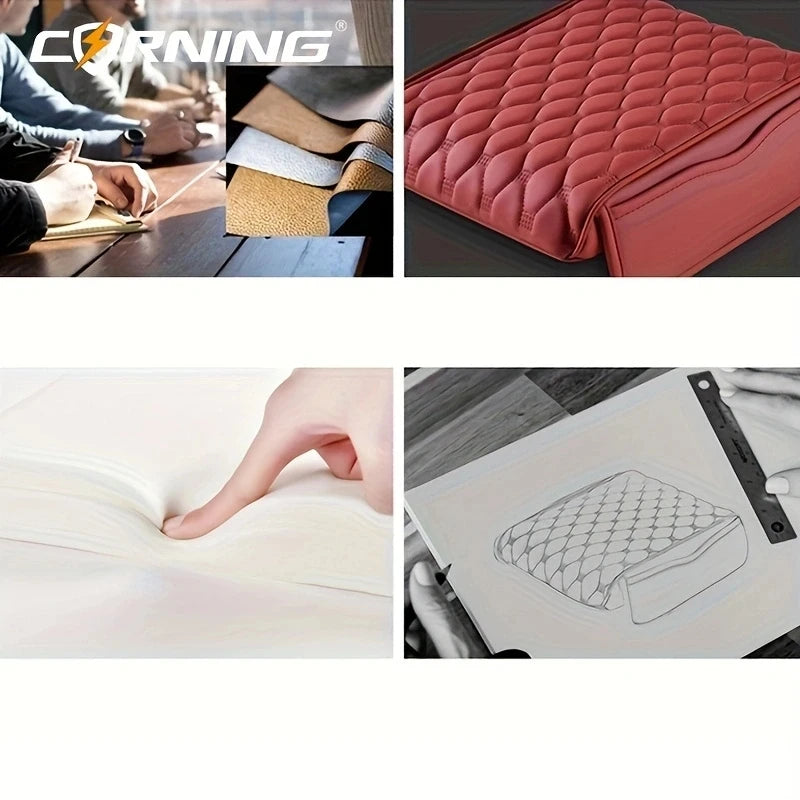 PU Leather Car Armrest Pad Organizer Bag Thicken Memory Foam Anti Scratch Pads Center Console Car Elbow Rest Protection Cushion