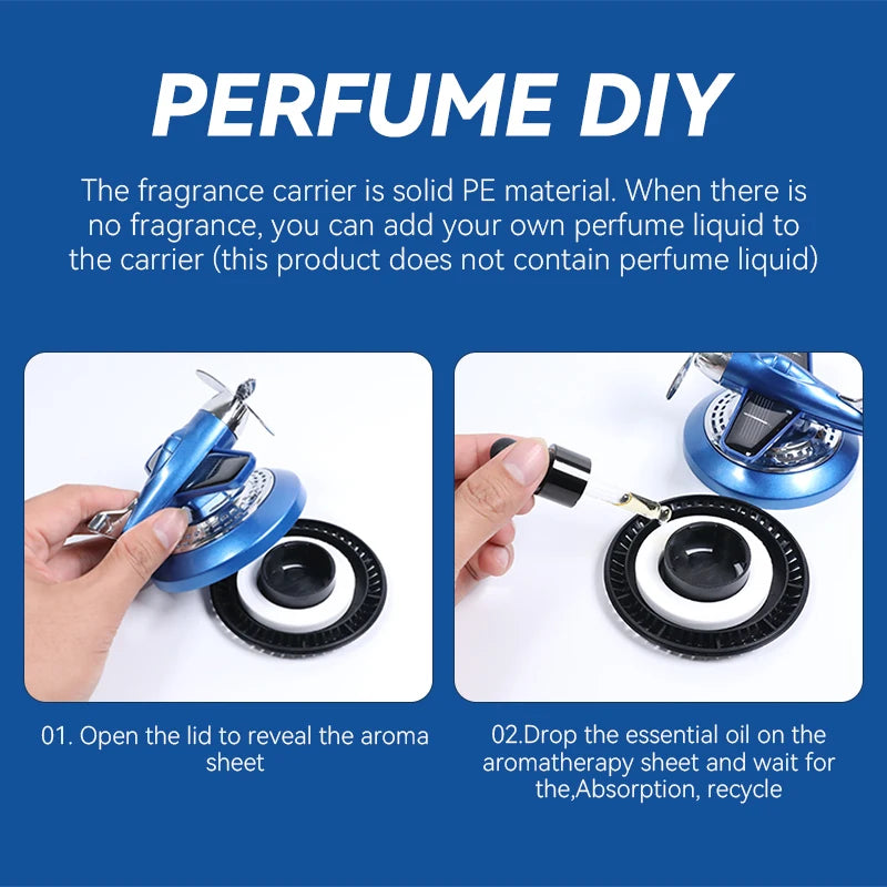 Solar Powered Rotating Air Freshener | Car Fragrance Diffuser with Propeller additional angle
