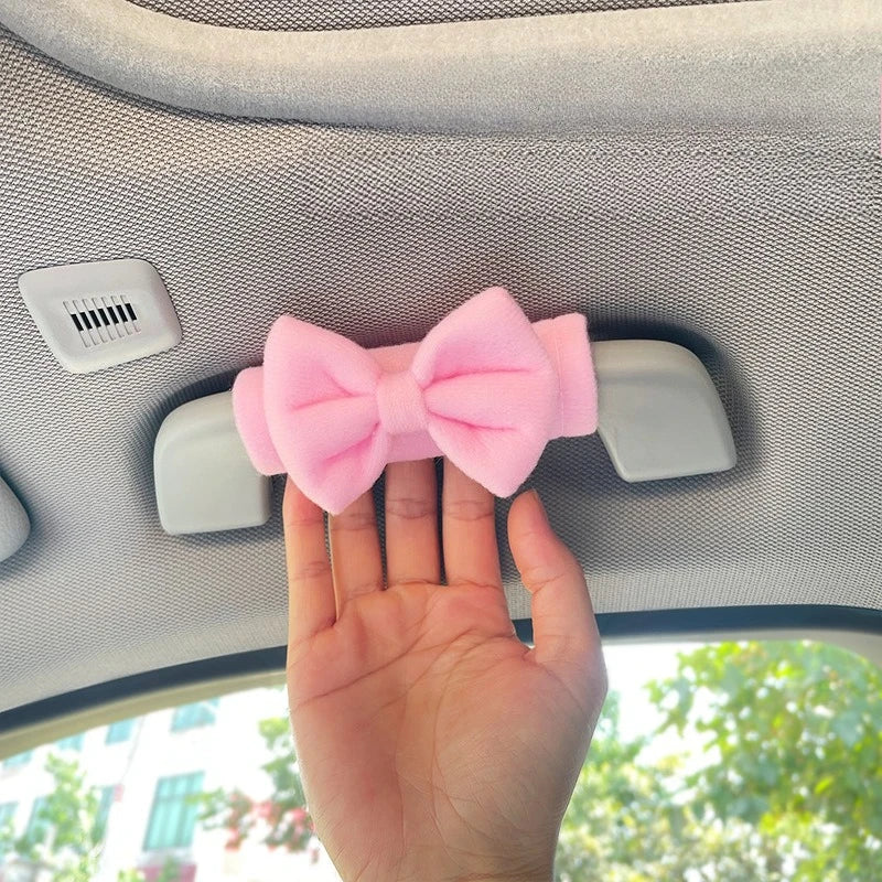 Car Roof Handle Protective Cover Cute Car Decoration Butterfly Bow Roof Armrest Cover