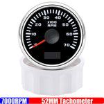 2" 52mm Tachometer Gauge | Red Backlight RPM Meter for Car Boat Marine 12V 24V close-up view