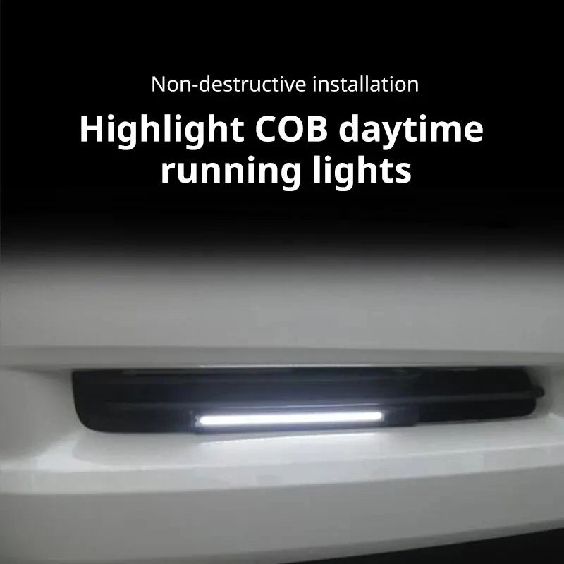 2pcs 17cm Universal Waterproof Daytime Running Lights COB Fog Lamp Car Styling Led Day close-up view