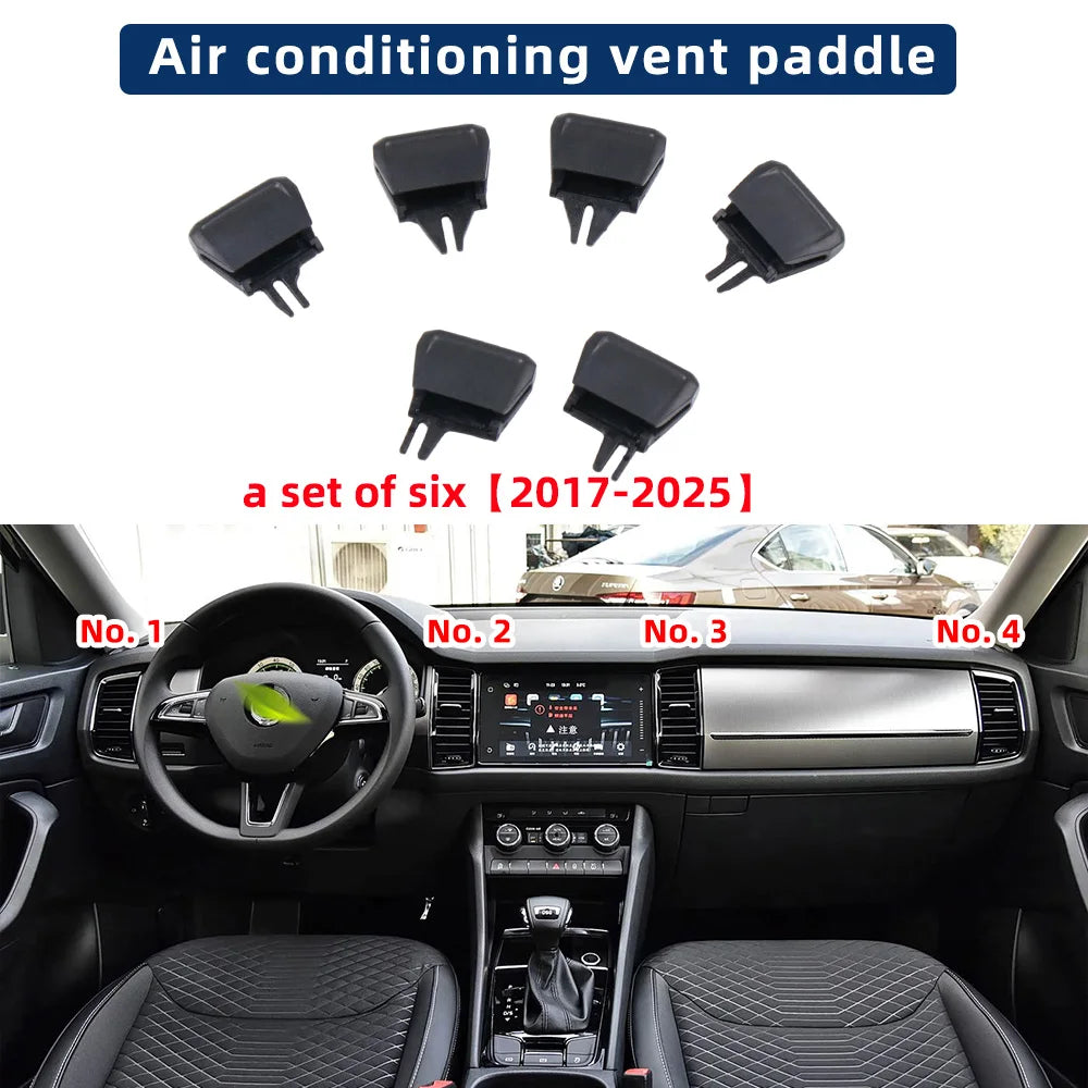 AC Air Vent Clip Repair Kit For Skoda Kodiaq 2017-2025 Front Rear Dashboard Air Vent Replacement 56G819701 56G819702 56G820951
