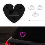 1pc Solar Powered Car Neon Light Striped Heart Lamp Led Ambient Light Wireless Suction C detail view