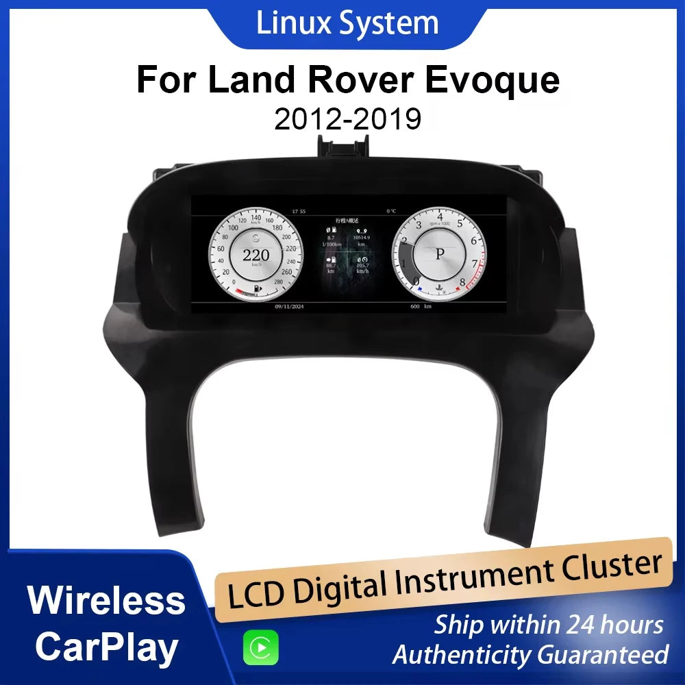 Digital Cluster Dashboard for Land Rover Evoque 2012-2019 | Wireless CarPlay 12.3-inch HD Screen