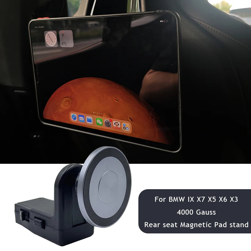 For BMW X5 X6 X7 IX I5 I7 2023 2024 2025 2026 Car Rear Seat Pad Super Magnetic Holder Stand Phone Mount Accessories Trim