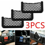 3pcs Universal Car Organizer Mesh Storage Bag | Seat Side Net Pocket for Phone and Sundries