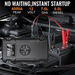 Car Jump Starter Battery Start Up Starting Power Repair Tools Tire Inflation Pump Automobile Emergency Clip 8000mAh For SUV RV Truck Motorcycle Universal Auto Accessories