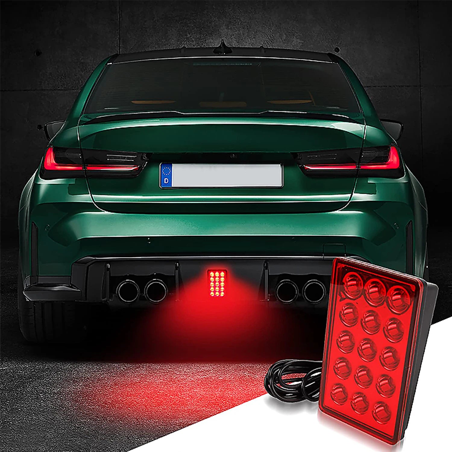 F1 Style 12V 15LED Rear Brake Pilot Light | Universal Strobe Tail Lamp for Car SUV Motorcycle