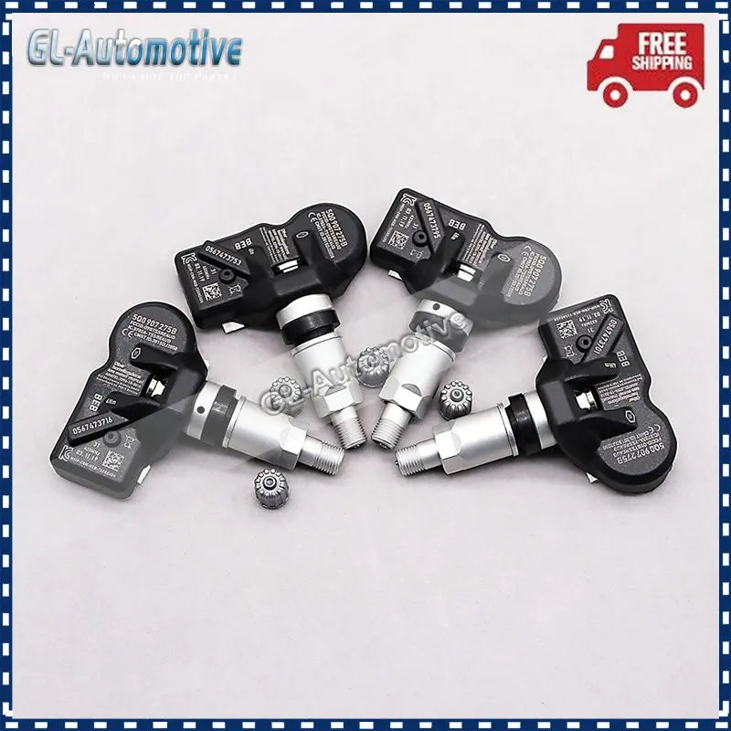 4PCS TPMS 433MHz Tire Pressure Monitor Sensor Set | Compatible with Skoda, Volkswagen, Audi, Bentley
