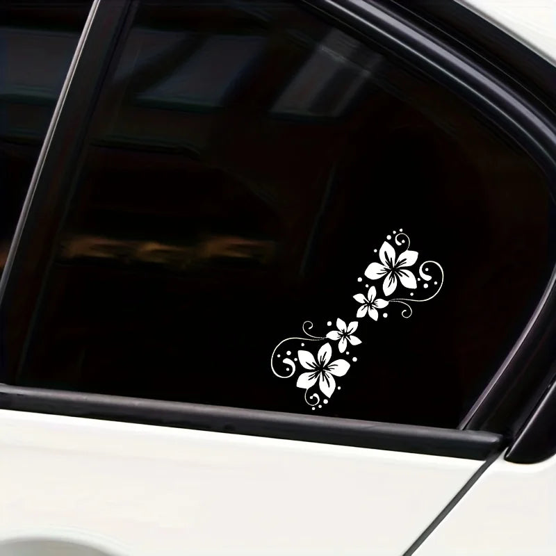 Vibrant Car Sticker Glossy Reusable Vibrant Flowers Pattern Vinyl Car Sticker Decal | alternate view