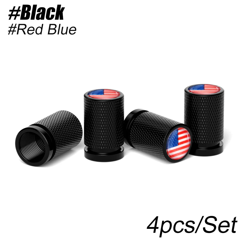 4Pcs American Flag Car Valve Stem Caps | Universal Tire Dust Caps for Cars, SUVs, Trucks detail view