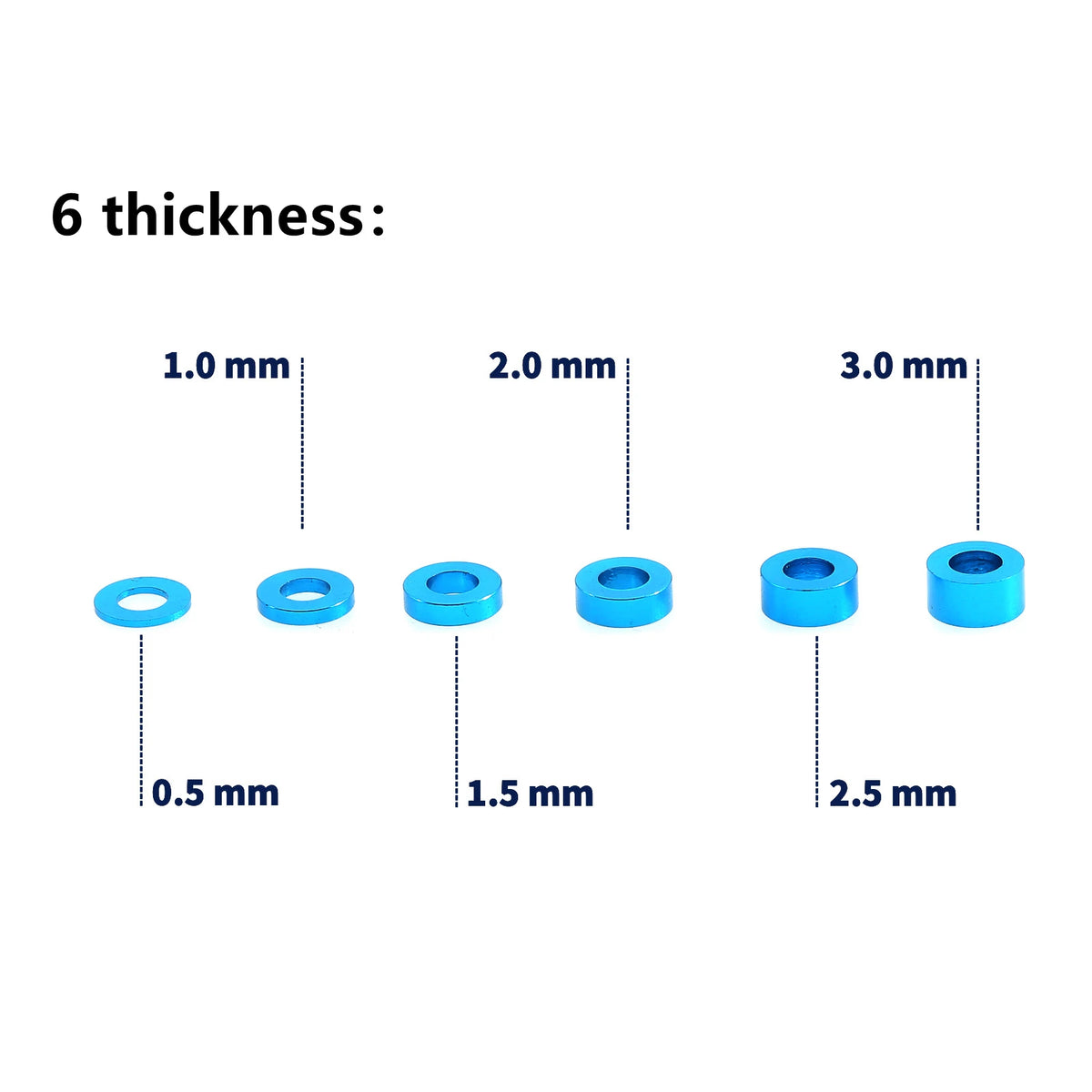M3 Aluminum Alloy Screw Spacer Set 3mm For RC Car close-up view