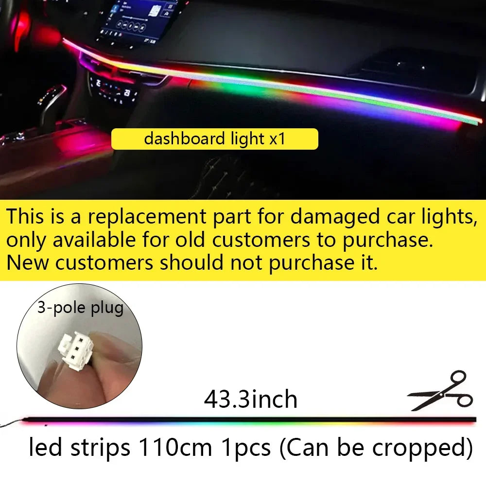 For Audi TT 8J/8S 22in1 RGB Car Interior Ambient Lights | Acrylic Hidden Strip Decora alternate view