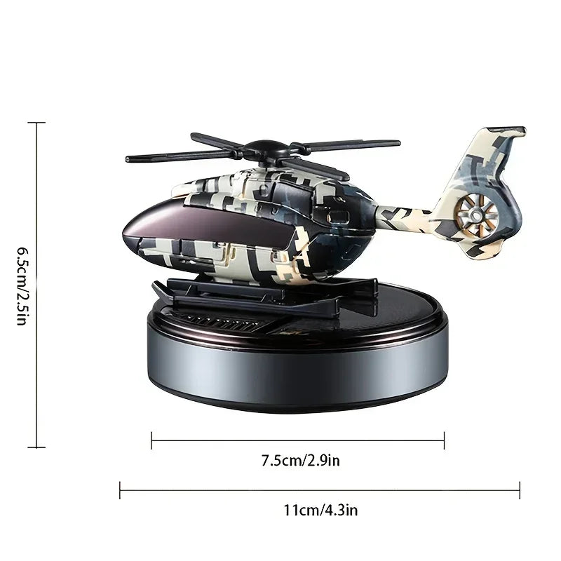 Car Solar Air Freshener | Automatic Rotation Helicopter Essential Oil Diffuser for additional angle