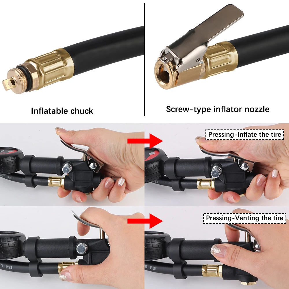Auto Tire Pressure Gauge LCD Digital Tester for Car Truck Motorcycle lifestyle view