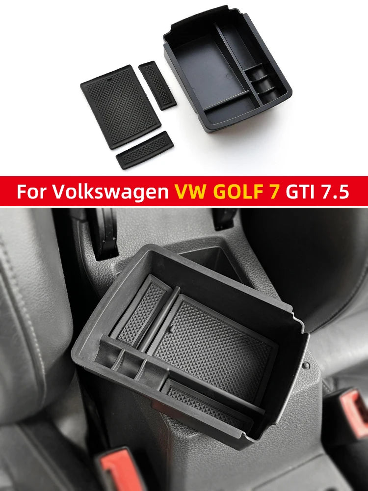 Armrest Storage Box Center Console Organizer For Volkswagen VW Golf 7 GTI Golf MK7 MK7.5 VII 2014 2015 2016 2017 2018 2019 2020