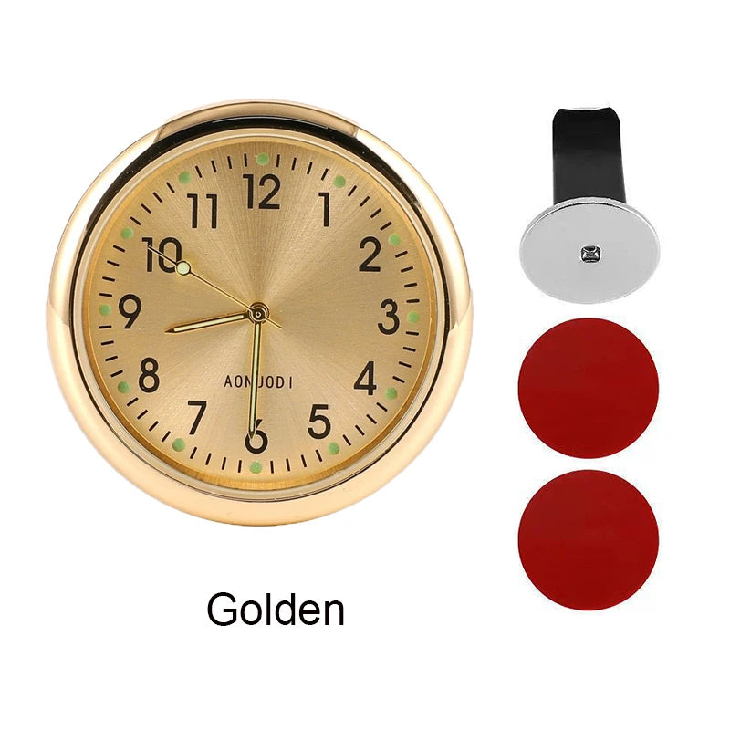 Luminous Car Clock Air Outlet Mini Quartz Clock with Clip | Auto Ornament Waterproof A close-up view