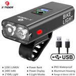 X-TIGER Bike Front Light Set Waterproof MTB Bicycle Lamp 5200mAh USB Rechargeable LED close-up view