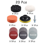 15-65 Pcs Car Headlight Repair Restoration Kit 3 Inch 75mm Sanding Plate Waxing Sponge close-up view