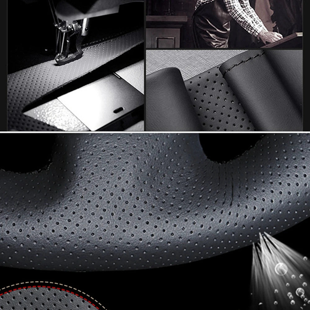 Car Steering Wheel Cover Perforated Microfiber Leather For Ford KUGA Escape 2013-2016 Fo detail view