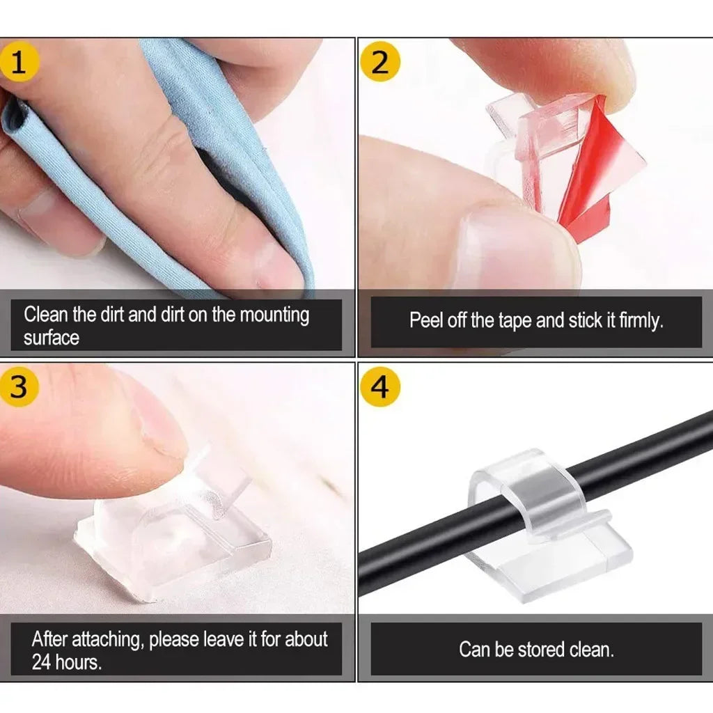 Car Cable Clamp Accessories Guiding Line Self-adhesive Line Management Clips Wiring additional angle