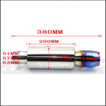 Universal Stainless Steel Exhaust Pipe Muffler | 51-63mm Inlet 89mm Flat Outlet additional angle