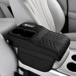 Multifunctional Car Armrest Cushion, Center Console Cover with Tissue Holder, Cup Slot and Side Pockets